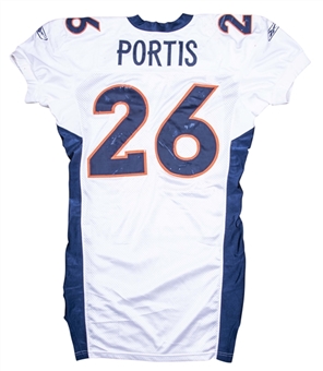 2002 Clinton Portis Game Used Denver Broncos Road Jersey Photo Matched To 6 Games With Signed Photo (Resolution  Photomatching)